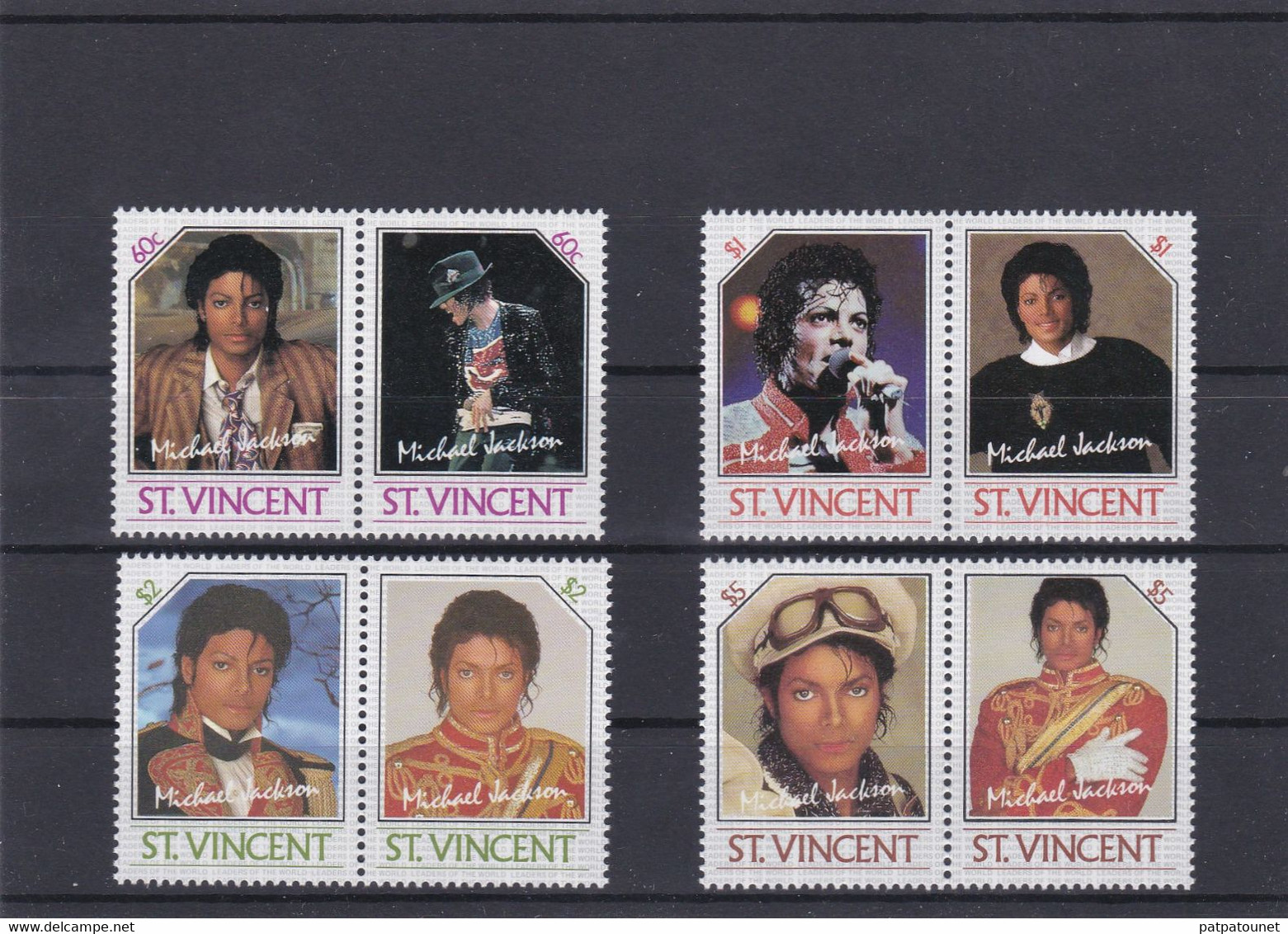 Saint Vincent 890/7 MNH 1985 Michael Jackson - Chanteurs