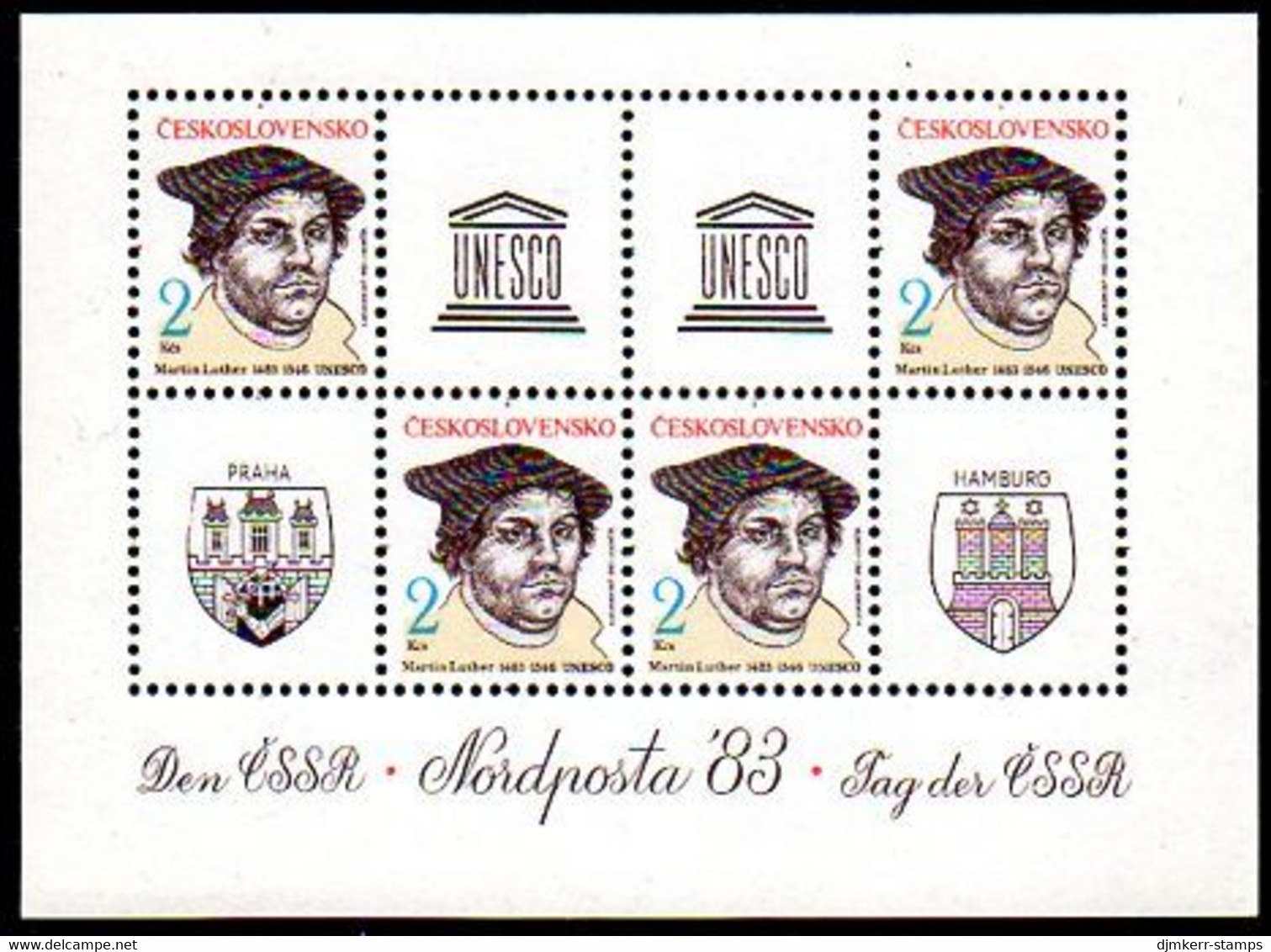 CZECHOSLOVAKIA 1983 NORDPOSTA Block MNH / ** Michel Block 56 - Ungebraucht