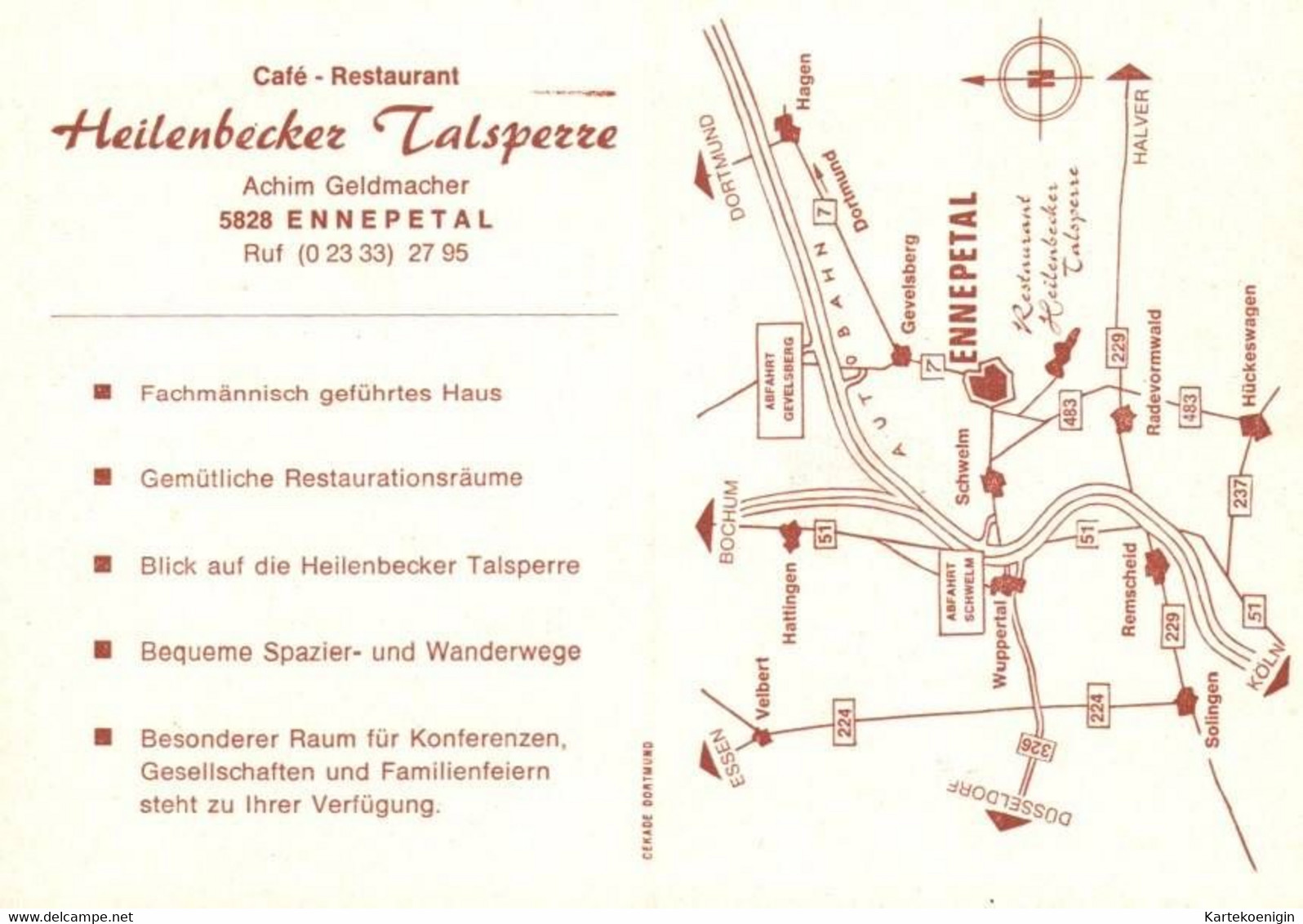 AK -  Ennepetal , Cafe Restaurant Heilenbecker Talsperre , Achim Geldmacher - Ennepetal