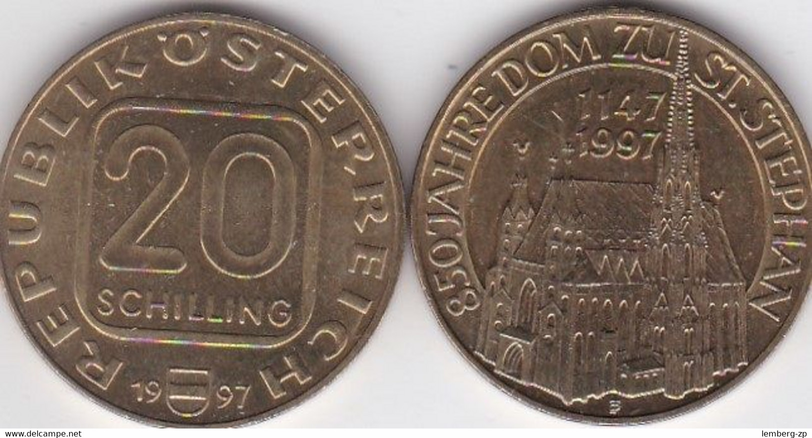 Austria - 20 Schilling 1997 AUNC / UNC 850th Anniver Of St. Stephen's Cathedral Lemberg-Zp - Austria