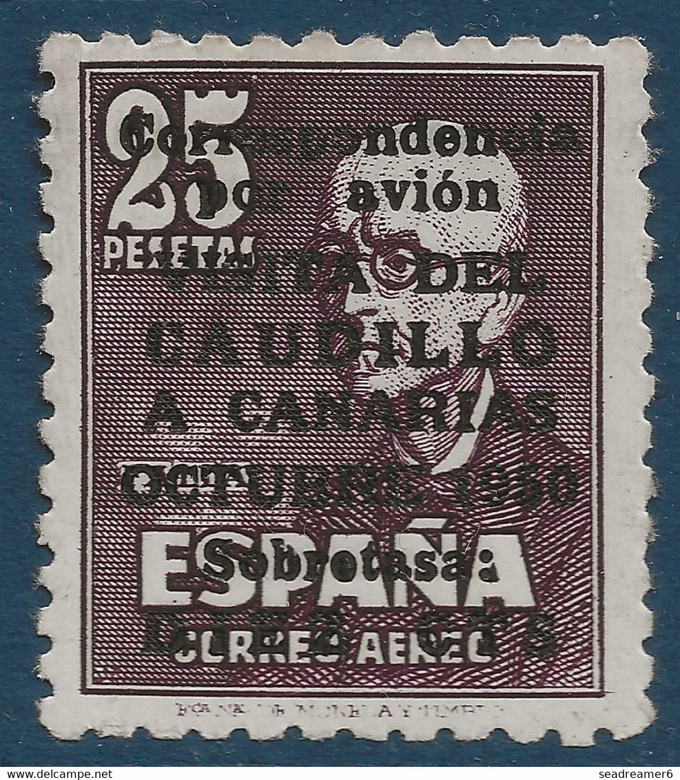 Espagne Poste Aérienne N°246** +10c/25c Brun Lilas Visite De Franco Aux Canaries Avec N° De Controle Fraicheur Postale - Ongebruikt