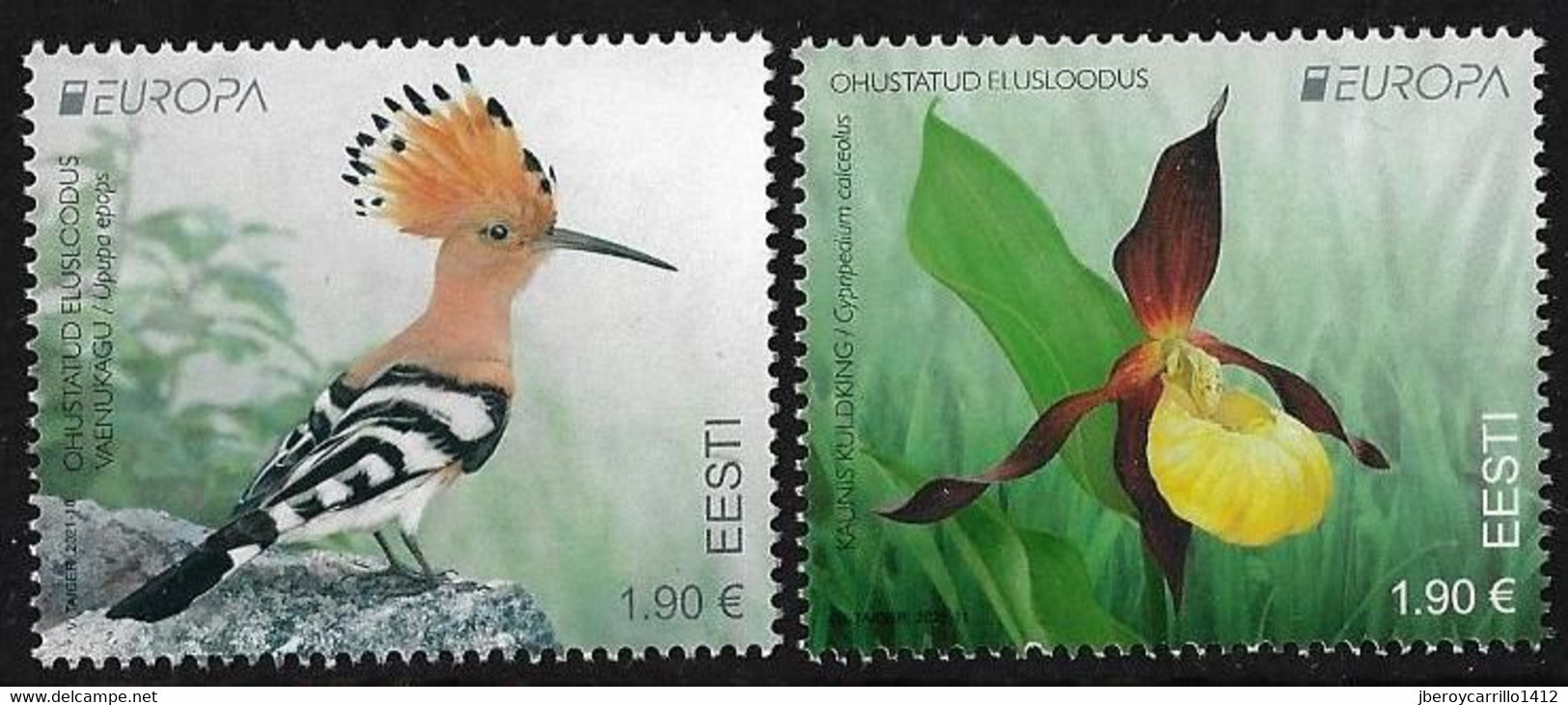 ESTONIA /ESTLAND /EESTI /ESTONIE - EUROPA 2021-"ENDANGERED NATIONAL WILDLIFE"- SERIE De 2 V. - N - 2021