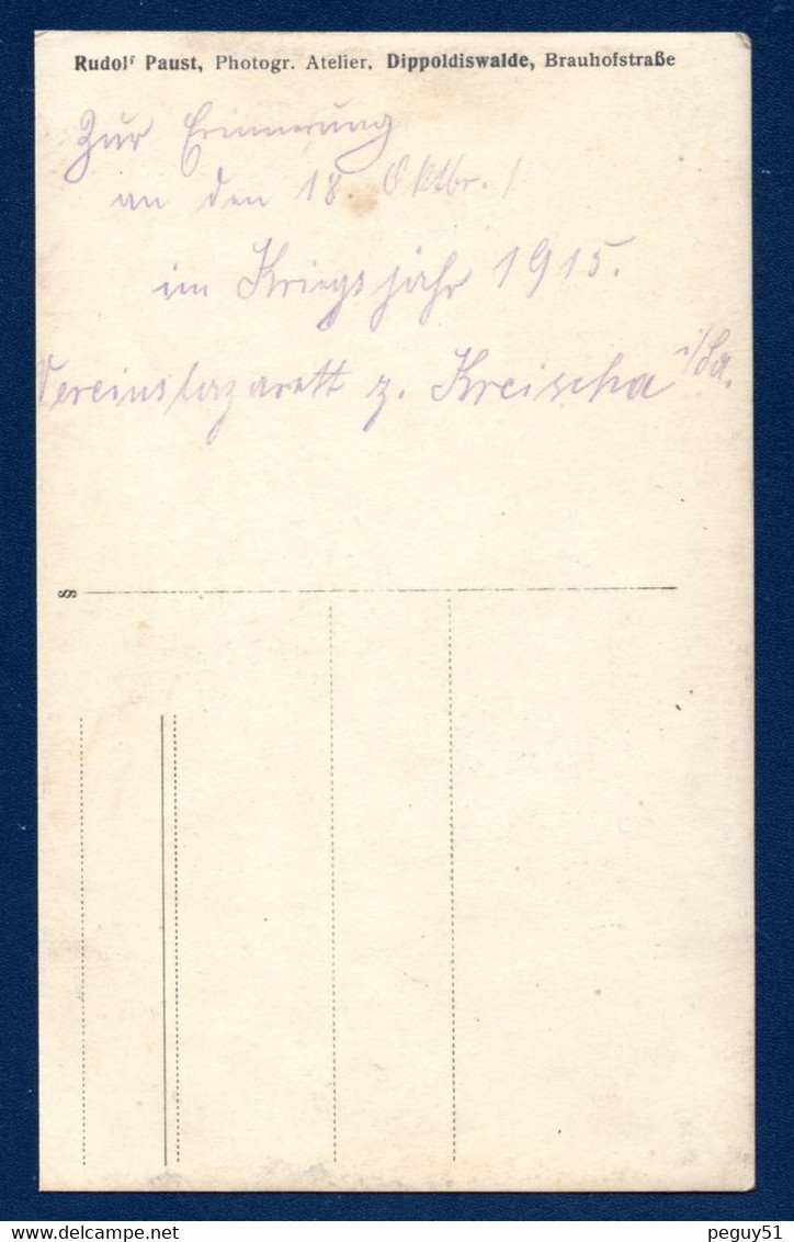Carte-photo.  Vereinslazarett Kreischa. 1915. Photo Rudolf Paust - Kreischa