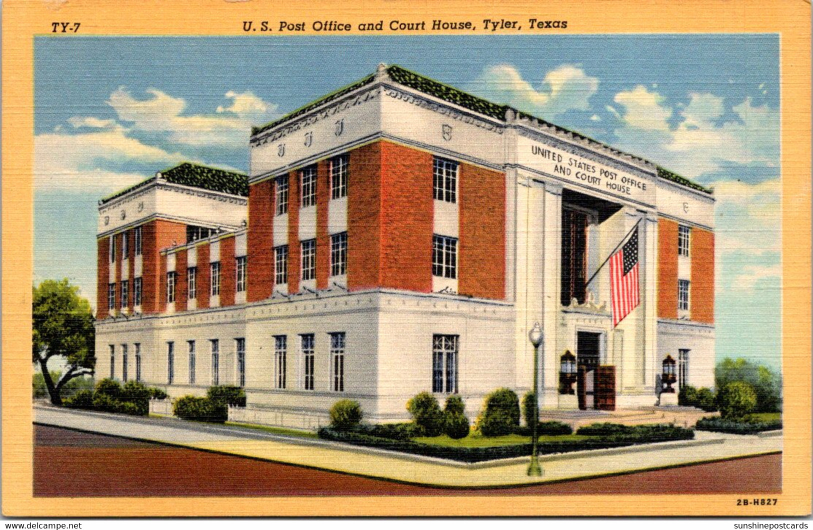 Texas Tyler Post Office And Court House Curteich - Tyler