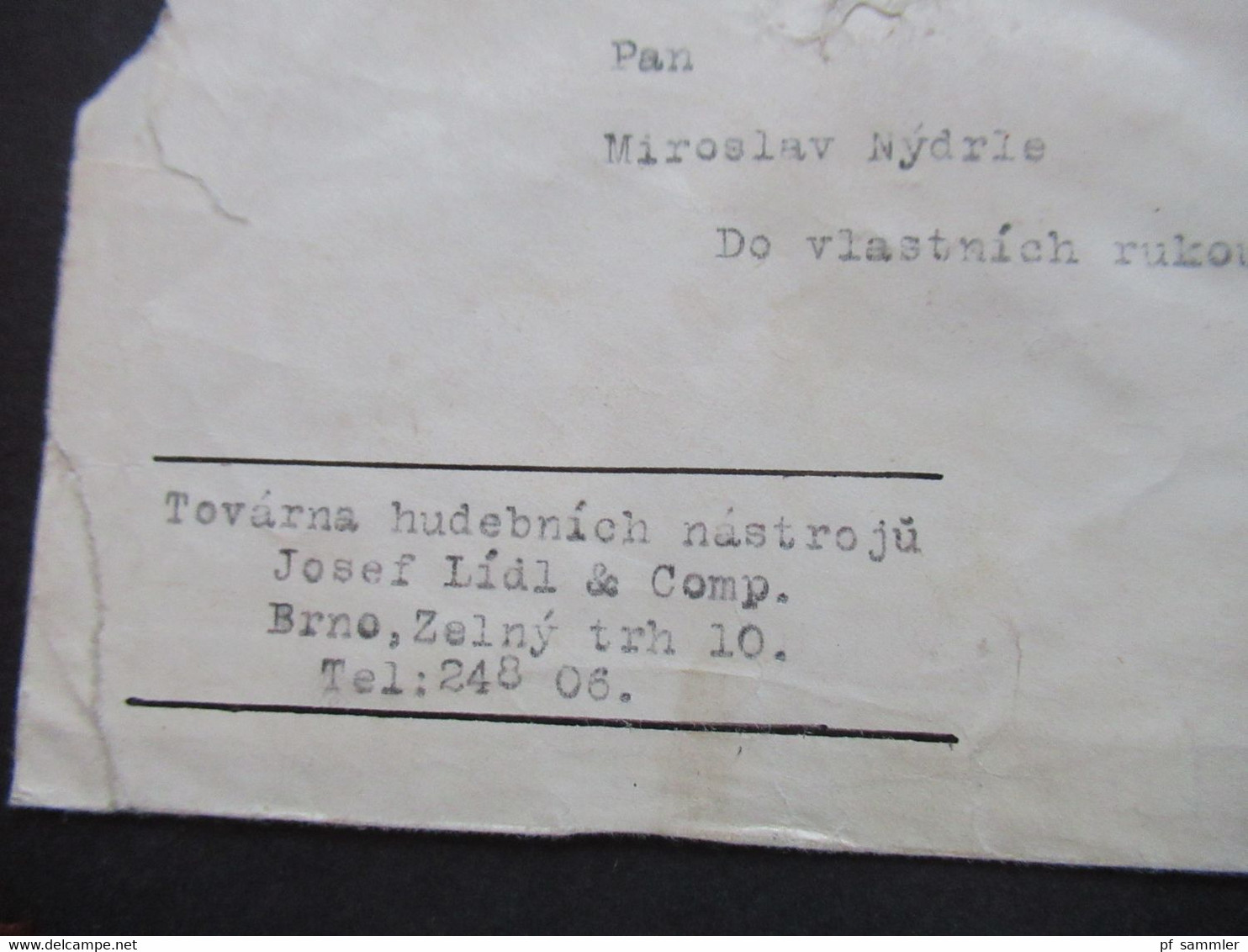 CSSR 1945 Freimarken Wappen Ungezähnt MiF Nr. 420 Und Nr.421 Oberrand Abs. Brno Josef Lidl & Comp. - Lettres & Documents