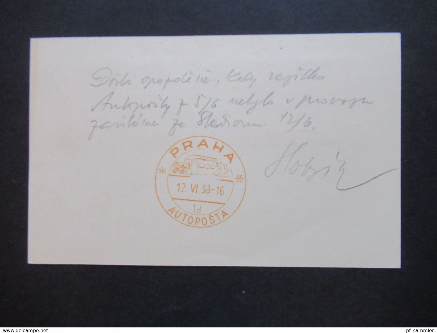 CSSR 1938 Kämpfe Bei Vouziers Nr.393 Mit Zierfeld 3x SST Orange Autoposta Praha 12.6.1938 Kennbuchstabe 1d - Storia Postale