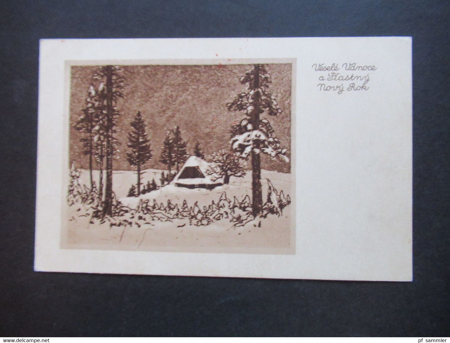 CSSR 1934 Nr.329 30. Todestag Antonin Dvorak Roter Sonderstempel Praha 10 Hrad Auf PK  / Künstlerkarte Winterlandschaft - Covers & Documents