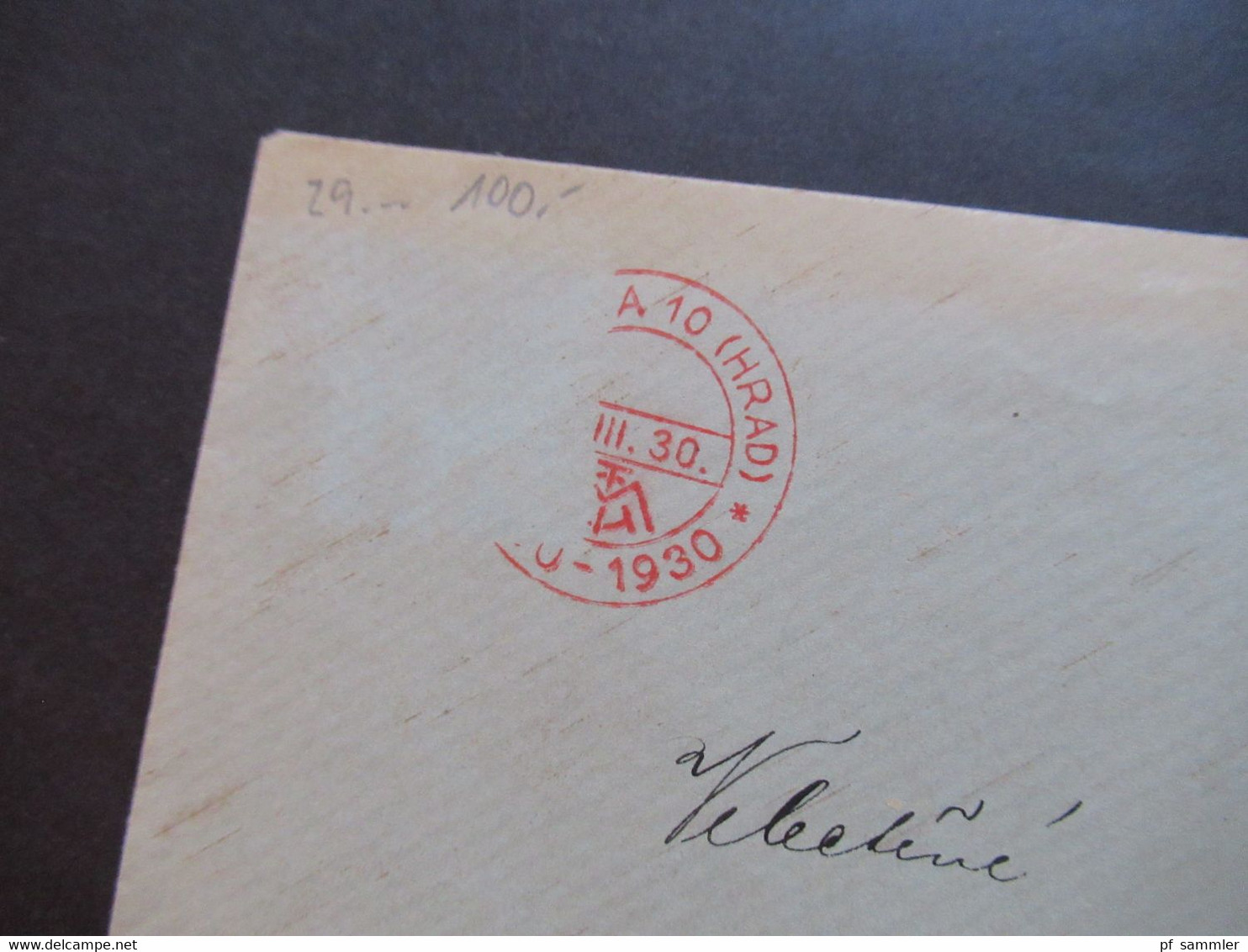 CSSR 1930 Thomas Garigue Massaryk Nr.300 Mit 2x SST / Sonderstempel In Rot Praha 10 (Hrad) - Briefe U. Dokumente