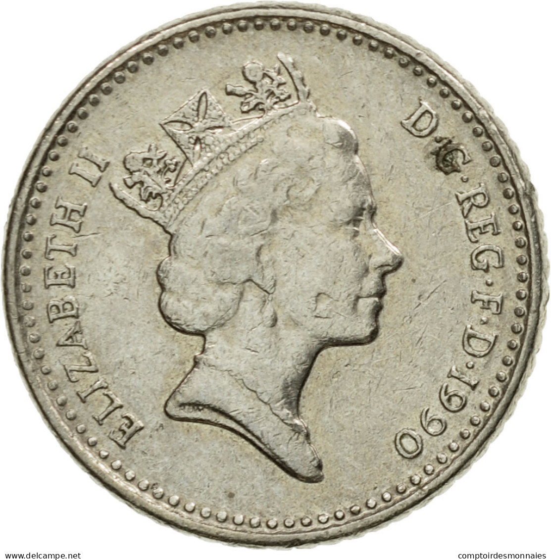 Monnaie, Grande-Bretagne, Elizabeth II, 5 Pence, 1990, TTB, Copper-nickel - 5 Pence & 5 New Pence