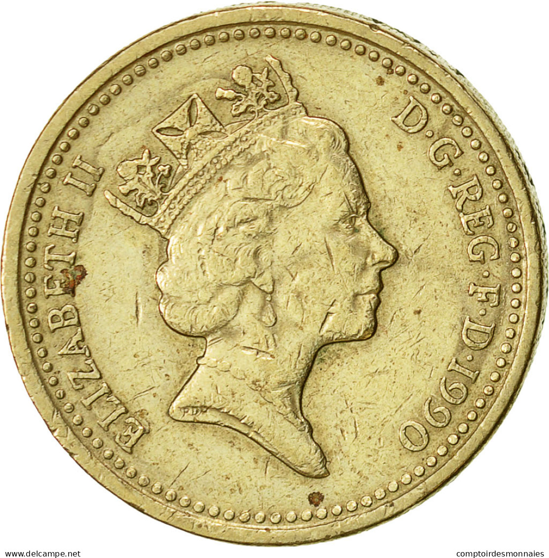 Monnaie, Grande-Bretagne, Elizabeth II, Pound, 1990, TTB, Nickel-brass, KM:941 - 1 Pond