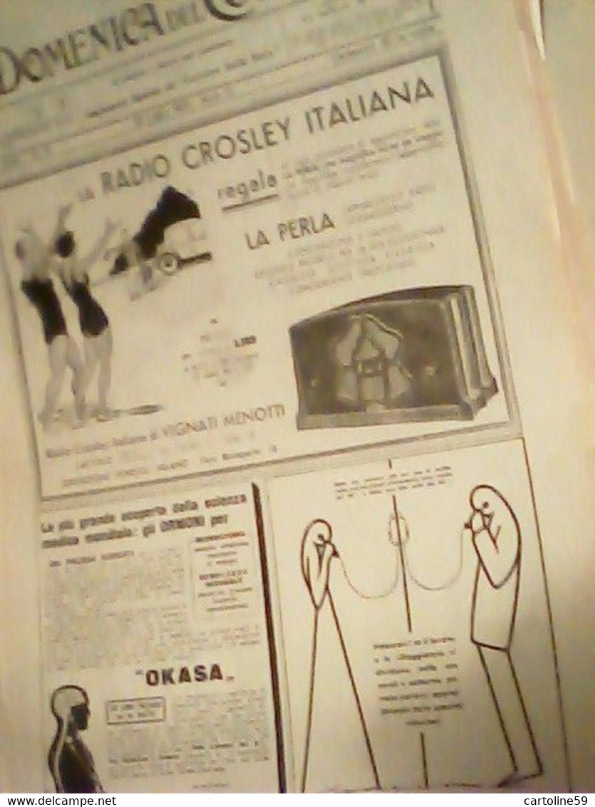 Supplemento LA DOMENICA DEL CORRIERE N°31 1933 RADIO CROSLEY ITALIANA LA PERLA MODELLO   FLIT INSETTI   C959 - Premières éditions