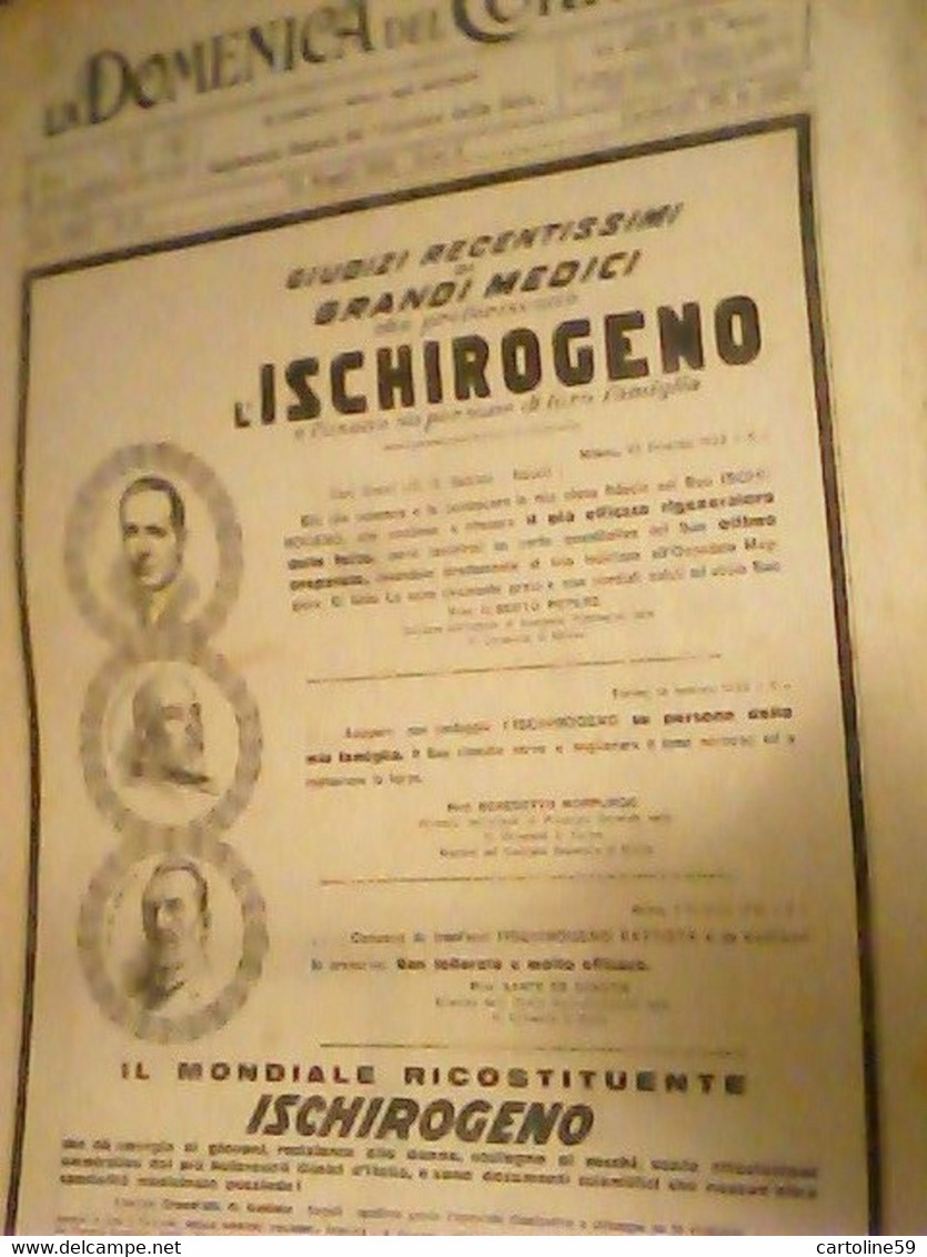 Supplemento LA DOMENICA DEL CORRIERE N°21 1932 ISCHIROGENO RICOSTITUENTE   C961 - Premières éditions