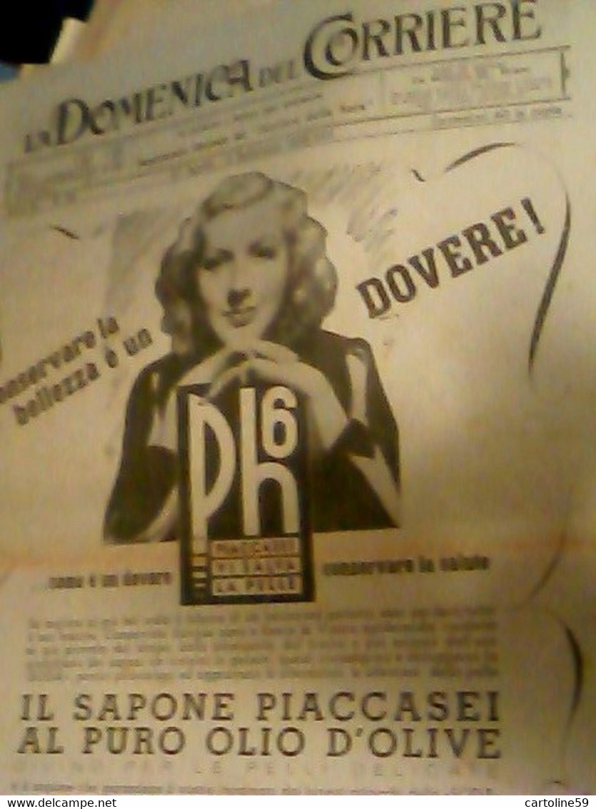 Supplemento LA DOMENICA DEL CORRIERE N°36 1939 SAPONE PICCASEI OLIO OLIVA C966 - First Editions