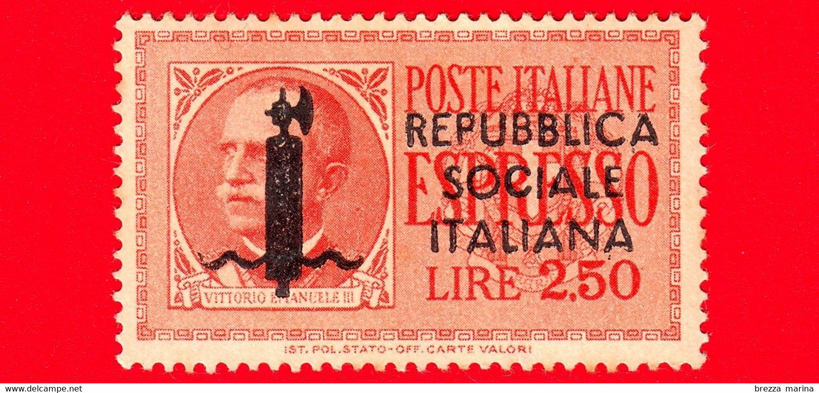 Nuovo - ITALIA - Rep. Sociale - 1944 - Effigie Di Vittorio Emanuele III Soprastampato - ESPRESSI - Entro Un Ovale - 2.50 - Correo Urgente