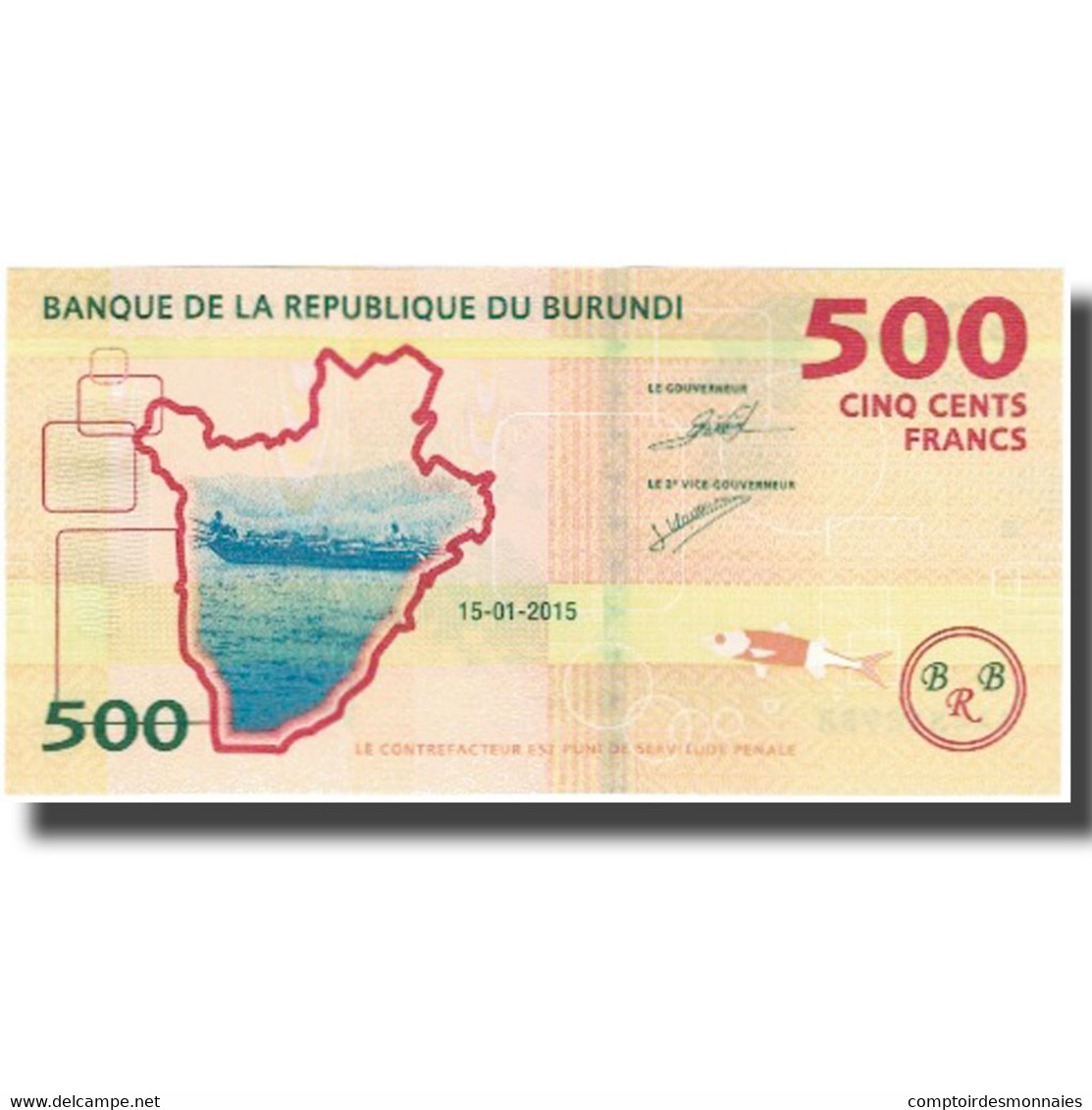 Billet, Burundi, 500 Francs, 2015, 2015.01.15, SPL+ - Burundi