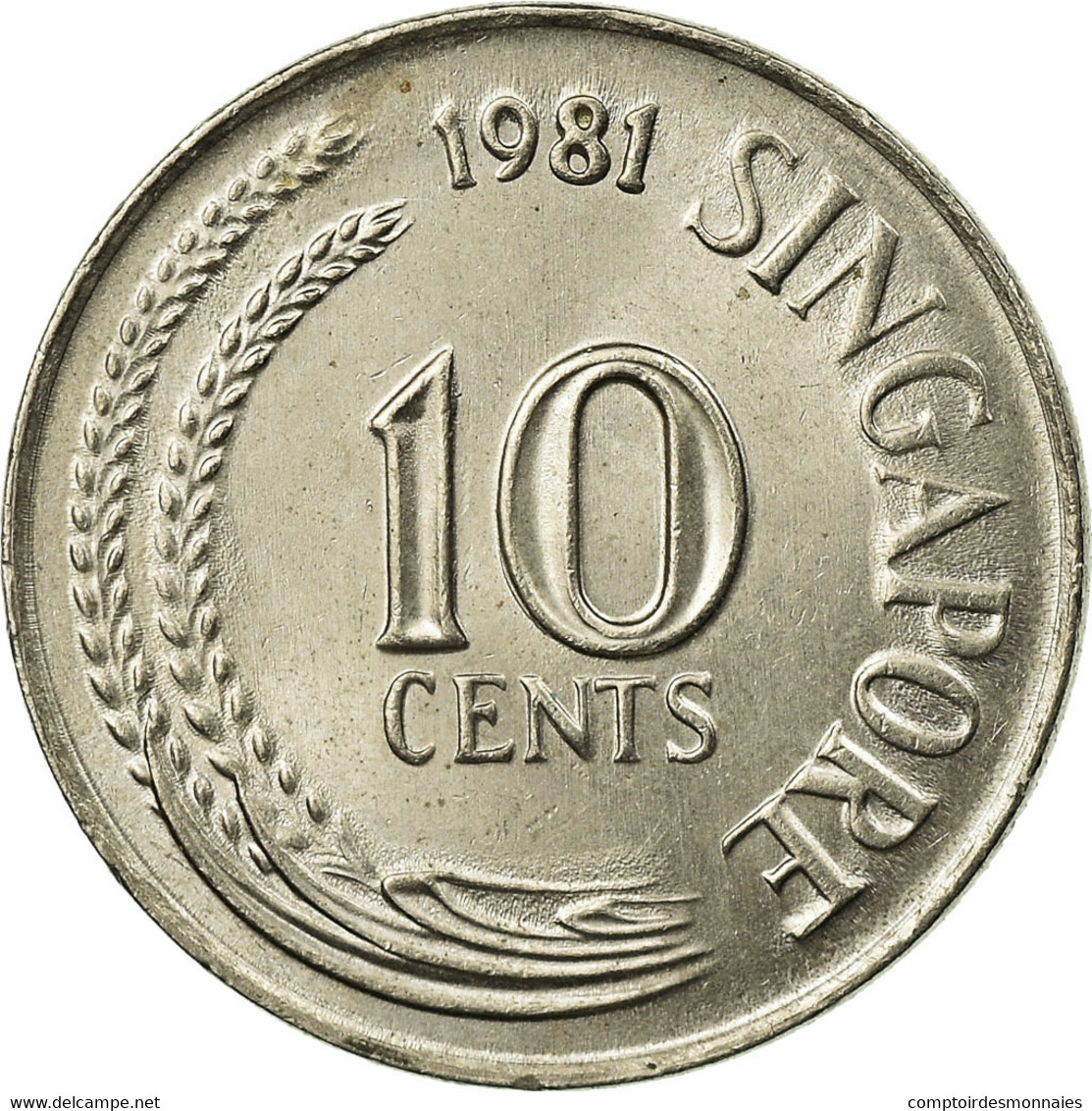 Monnaie, Singapour, 10 Cents, 1981, Singapore Mint, TTB, Copper-nickel, KM:3 - Singapour
