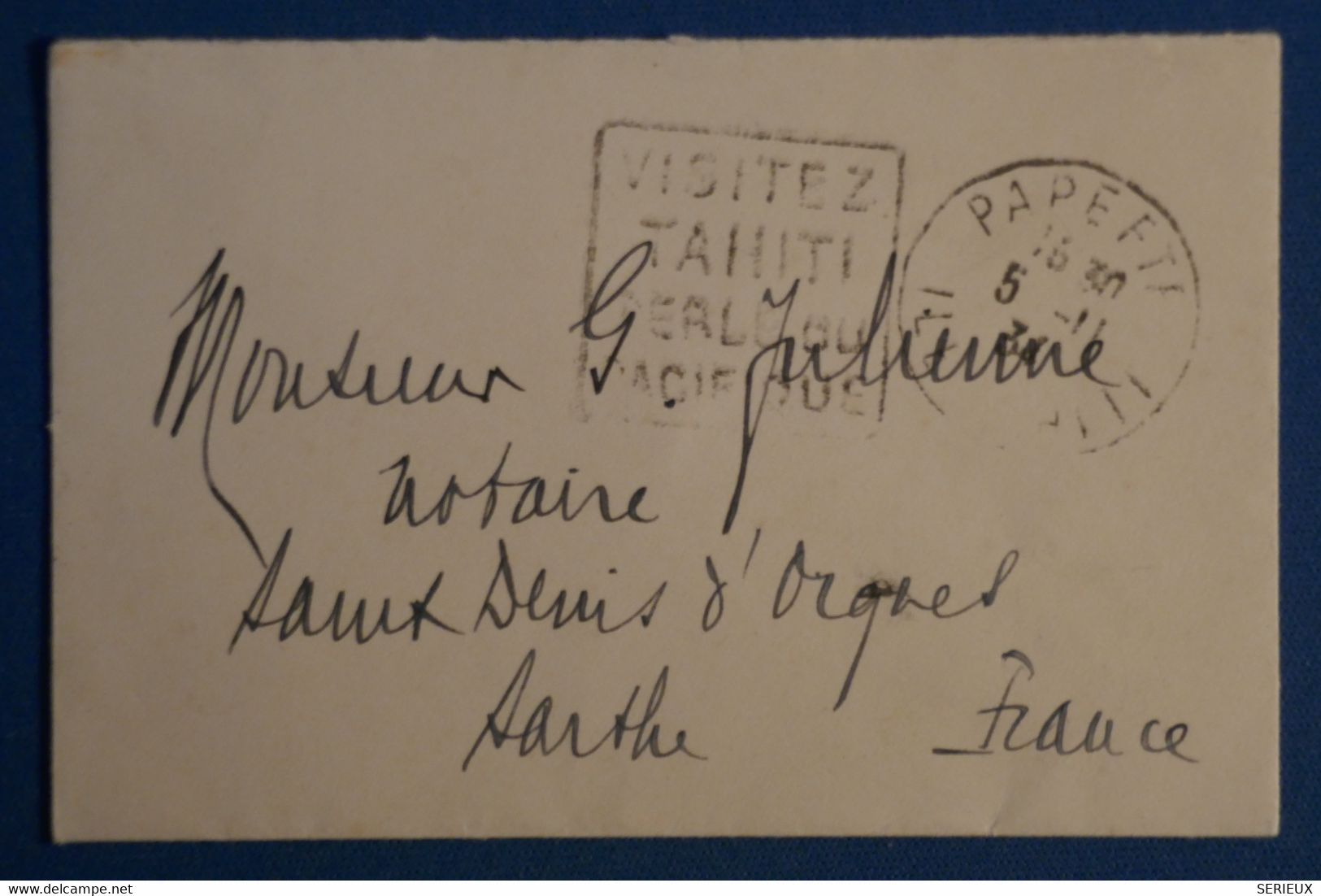 AG6 FRANCE OCEANIE BELLE LETTRE  1934 PAPEETE POUR SAINT DENIS  FRANCE+ AFFRANCH INTERESSANT - Briefe U. Dokumente