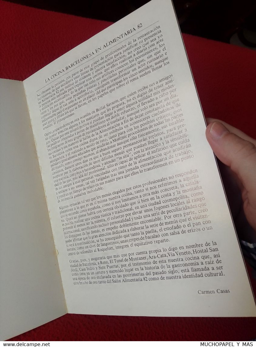 RECETARIO SEMANA GASTRONÓMICA ALIMENTARIA 82 1982 COCINA..RECETAS...CAIXA DE BARCELONA, VER FOTOS...GASTRONOMÍA SPAIN... - Gastronomie