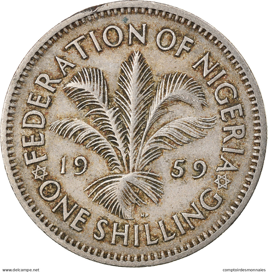 Monnaie, Nigéria, Elizabeth II, Shilling, 1959, TB+, Copper-nickel, KM:5 - Nigeria