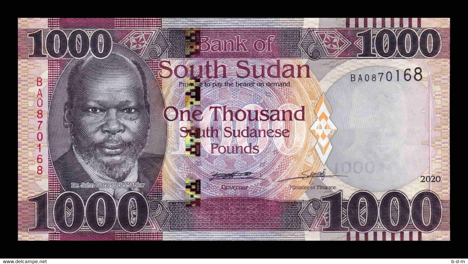 Sudán Del Sur South Sudan 1000 Pounds 2020 (2021) Pick Nuevo SC UNC - Zuid-Soedan