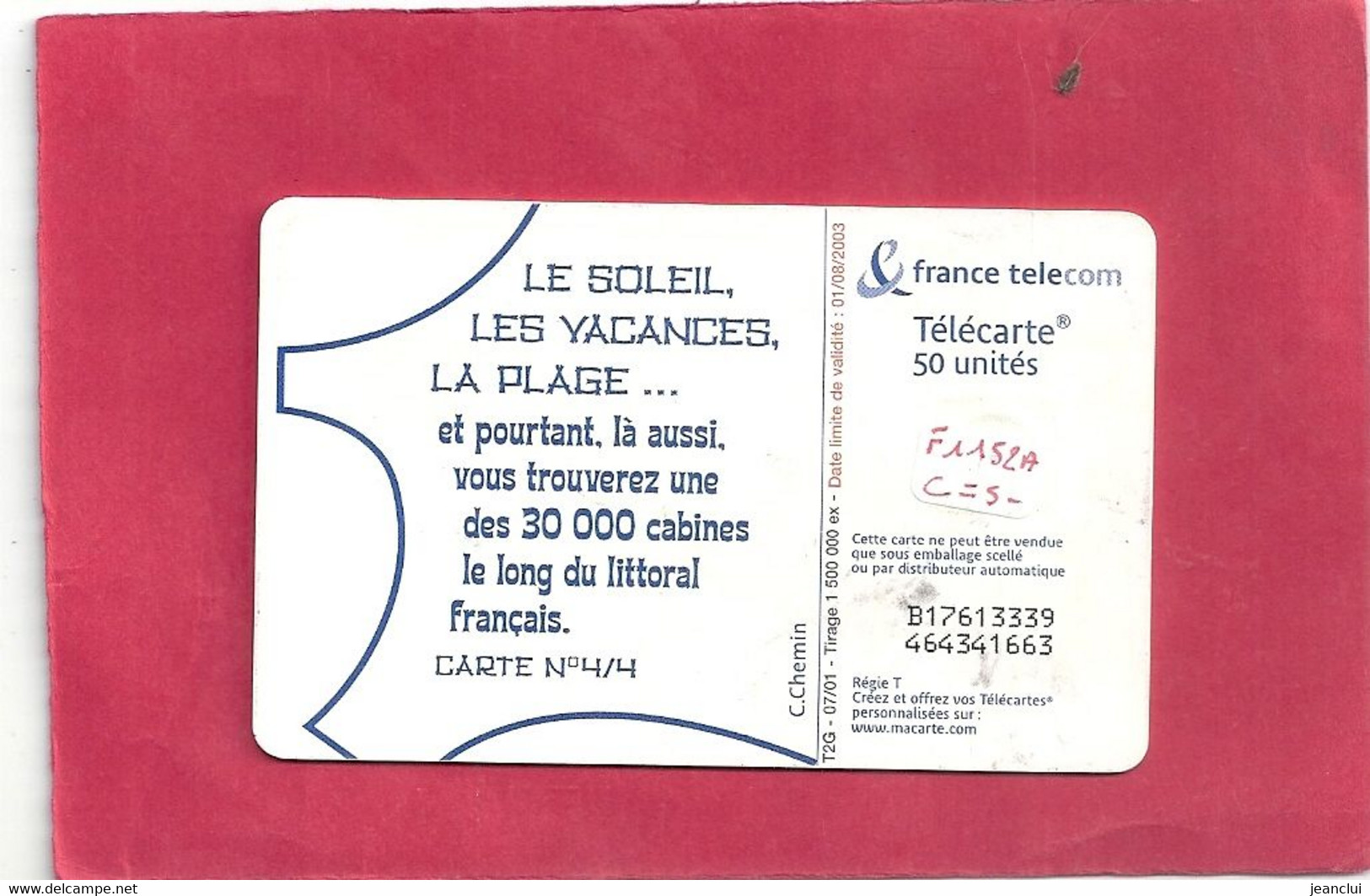 F 1152 A - LES VACANCES 3 . 06/01 . GEM 2  . COTE = 5 €  .  2 SCANES - 2001