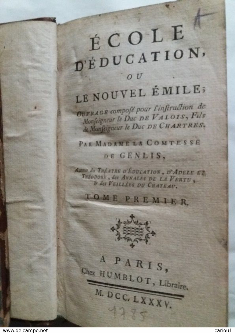 C1 COMTESSE De GENLIS Ecole D Education Ou NOUVEL EMILE 1785 Complet 4 Tomes PORT INCLUS France - 1701-1800