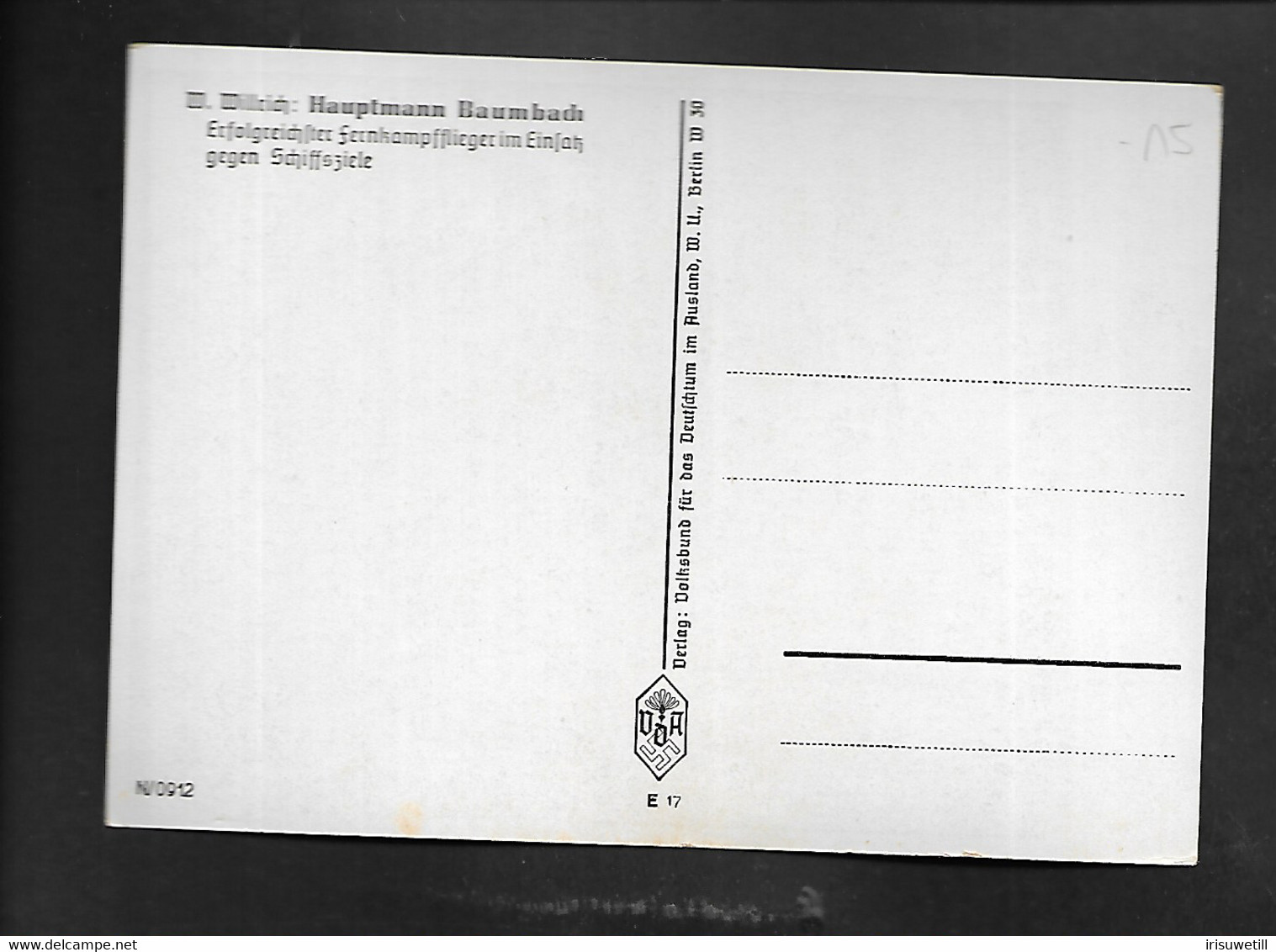 DR Ak Willrich / Kampfflieger Hauptmann Baumbach - War 1939-45