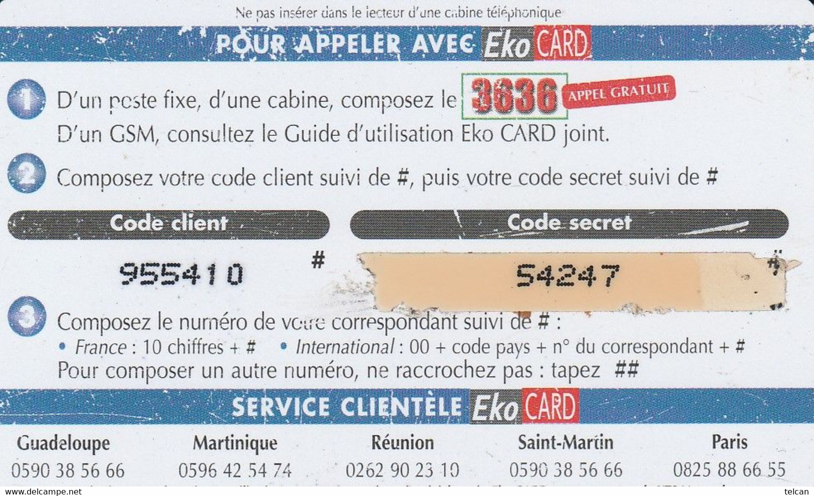 EKO CARD     Bouée 50f 2 Scans - Antilles (Françaises)