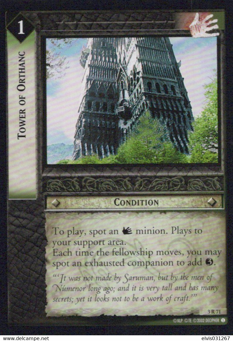 Vintage The Lord Of The Rings: #1 Tower Of Orthanc - EN - 2001-2004 - Mint Condition - Trading Card Game - Il Signore Degli Anelli