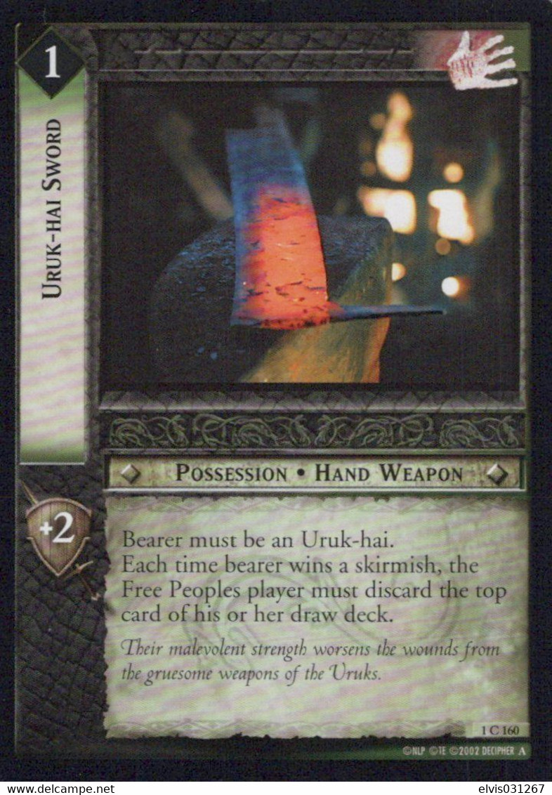 Vintage The Lord Of The Rings: #1 Uruk-hai Sword - EN - 2001-2004 - Mint Condition - Trading Card Game - El Señor De Los Anillos