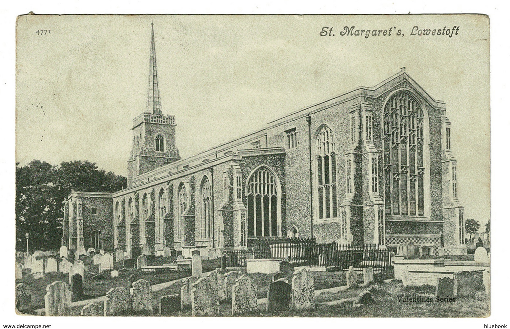 Ref 1502 - 1906 Postcard - St Margaret's Church & Graveyard Lowestoft Suffolk - Lowestoft