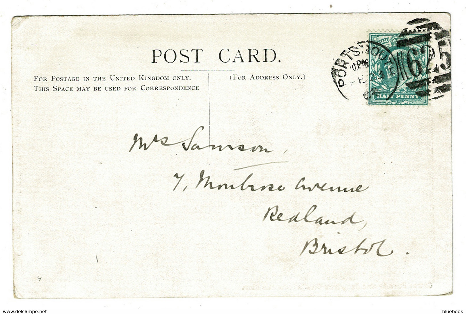 Ref 1502 - 1904 Postcard - Cowes & Squadron Castle - Isle Of Wight - Portsmouth Duplex Postmark - Cowes