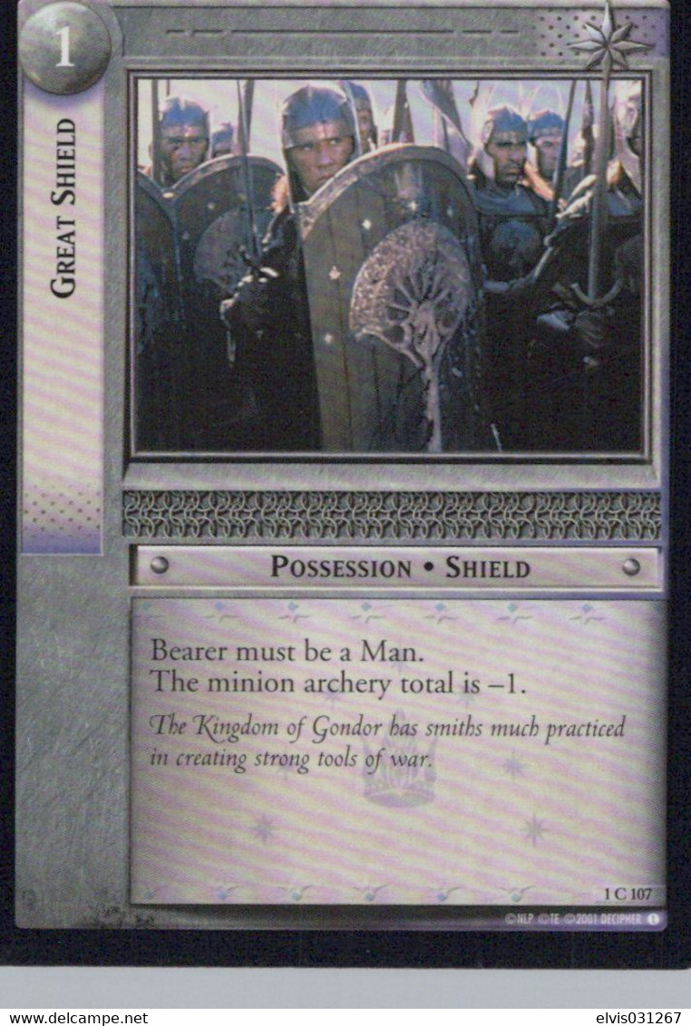 Vintage The Lord Of The Rings: #1 Great Shield - EN - 2001-2004 - Mint Condition - Trading Card Game - El Señor De Los Anillos