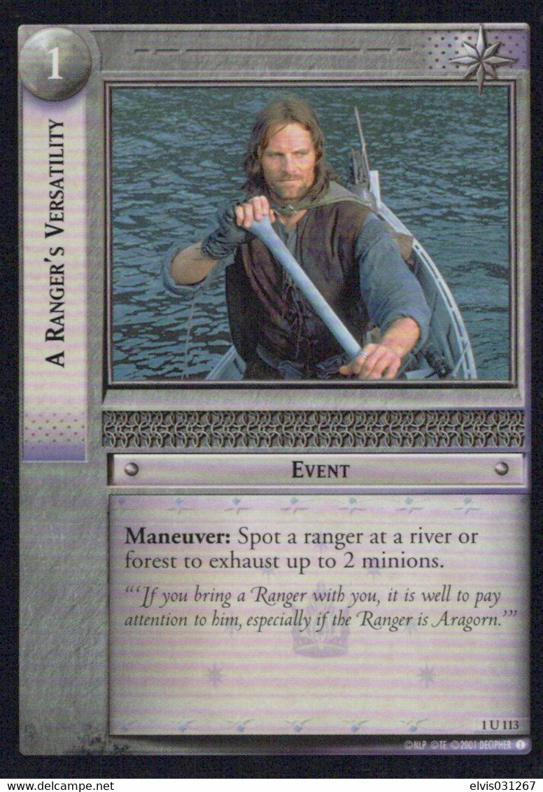 Vintage The Lord Of The Rings: #1 A Ranger's Versatility - EN - 2001-2004 - Mint Condition - Trading Card Game - Lord Of The Rings