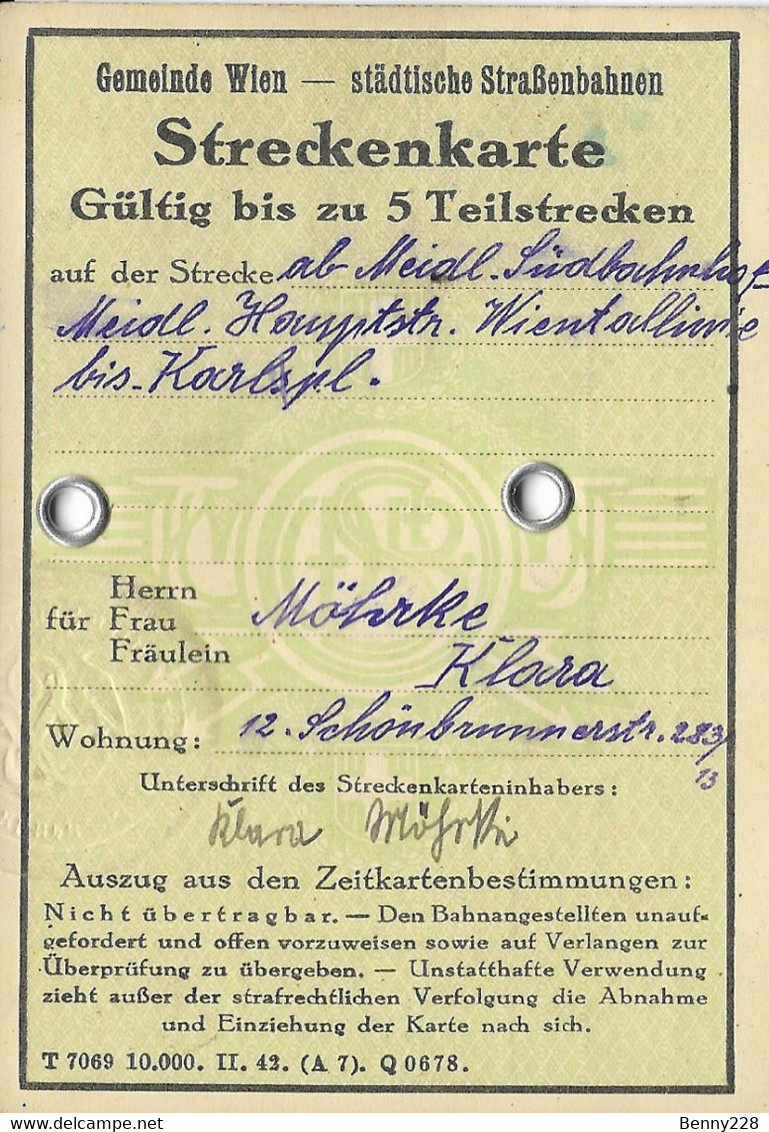 RARE - Streckenkarte WW.2 -1943 - Europe