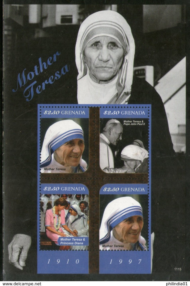 Grenada 2011 Mother Teresa Of India Nobel Prize Winner Sc 3818 Sheetlet MNH # 6332 - Mother Teresa