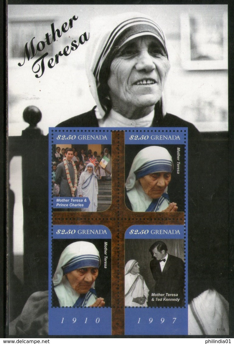Grenada 2011 Mother Teresa Of India Nobel Prize Winner Sc 3819 Sheetlet MNH # 6005 - Mère Teresa