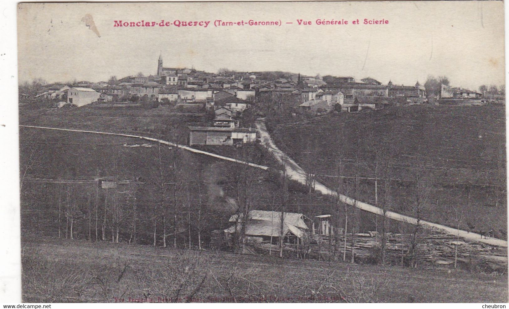 82. MONCLAR DE QUERCY .CPA. VUE GENERALE ET SCIERIE. ANNÉE 1908 + TEXTE - Montclar De Quercy