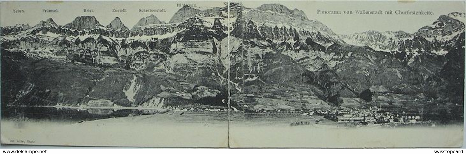 WALENSTADT 2-teilige Panorama-AK Mit Churfirstenkette - Walenstadt