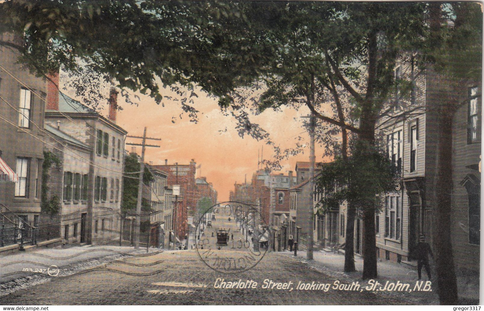 A2415) ST. JOHN - N.B. - CHARLOTTE STREET , Looking South - VERY OLD ! 1908 - St. John