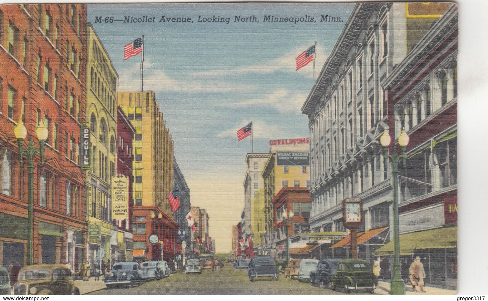 A2418) Nicollet Avenue - Looking North - MINNEAPOLIS - Minn. Very Old ! 1948 Autos Cars - Minneapolis