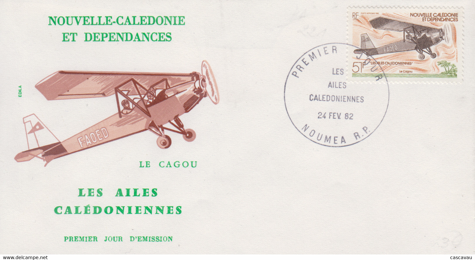 Enveloppe  FDC  1er  Jour   NOUVELLE  CALEDONIE   Les  Ailes  Calédoniennes    1982 - FDC