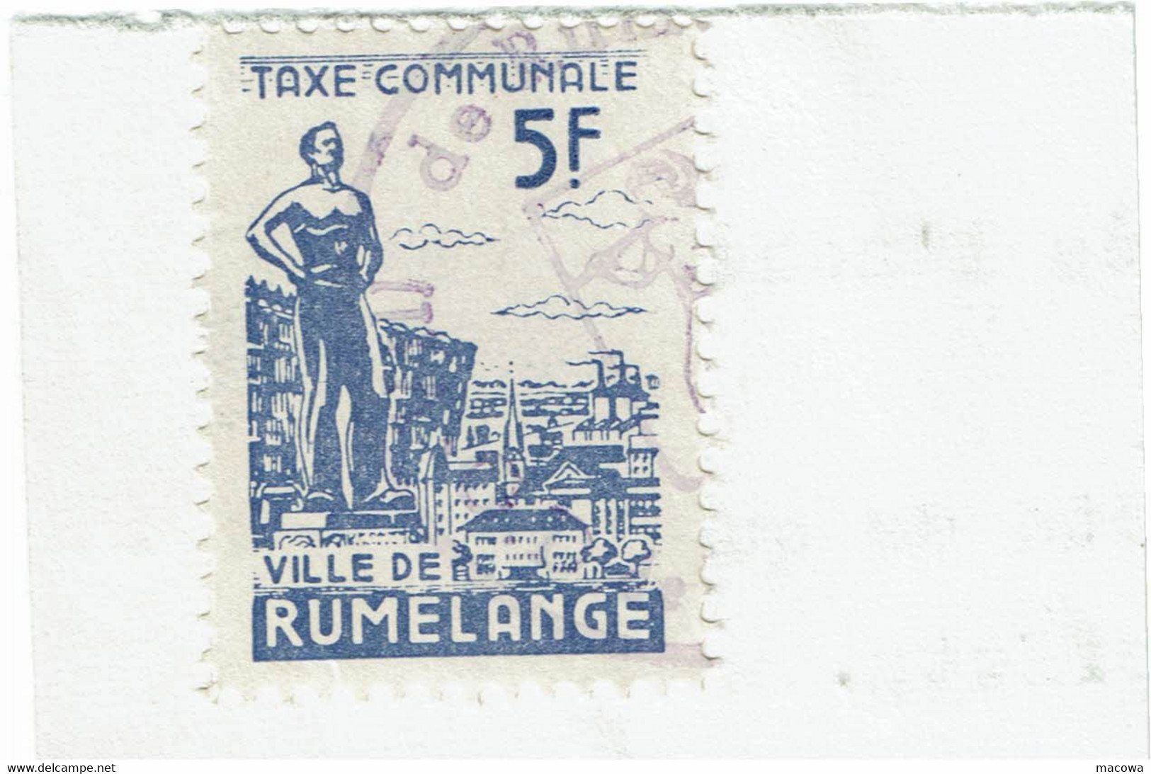 Luxembourg Commune De Rumelange 5 Fr - Revenue Stamps