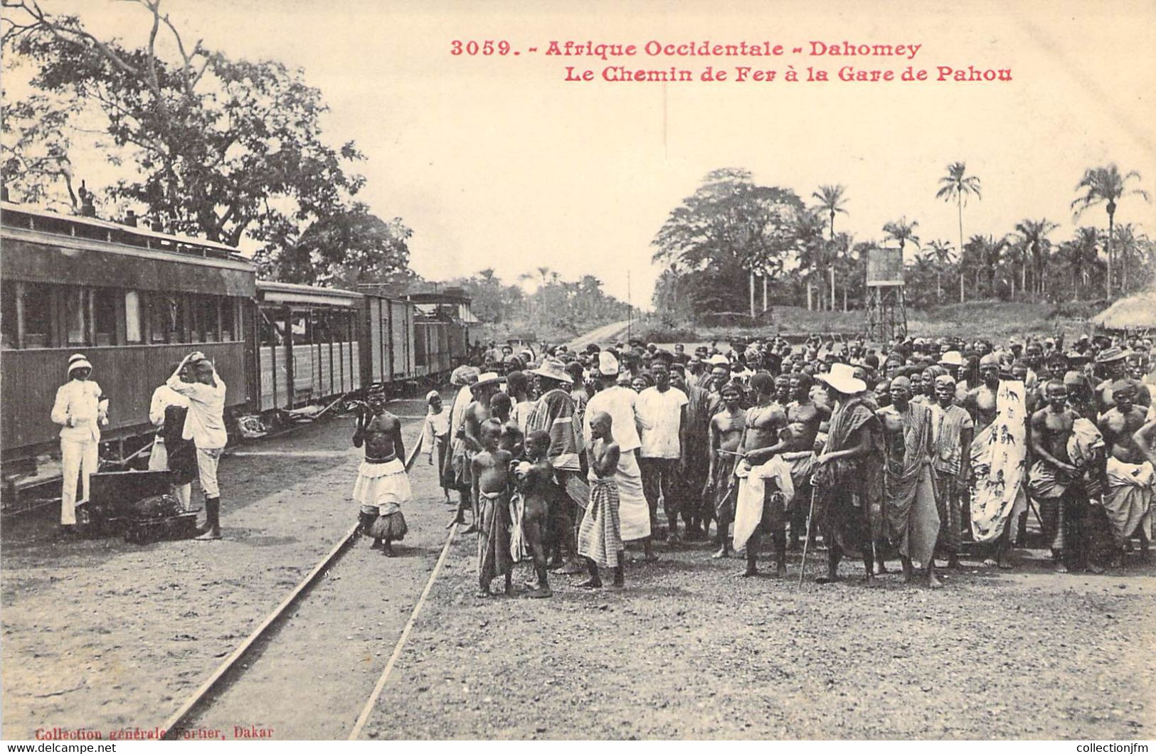 CPA DAHOMEY "Gare De Pahou, Le Chemin De Fer, Train" - Dahomey