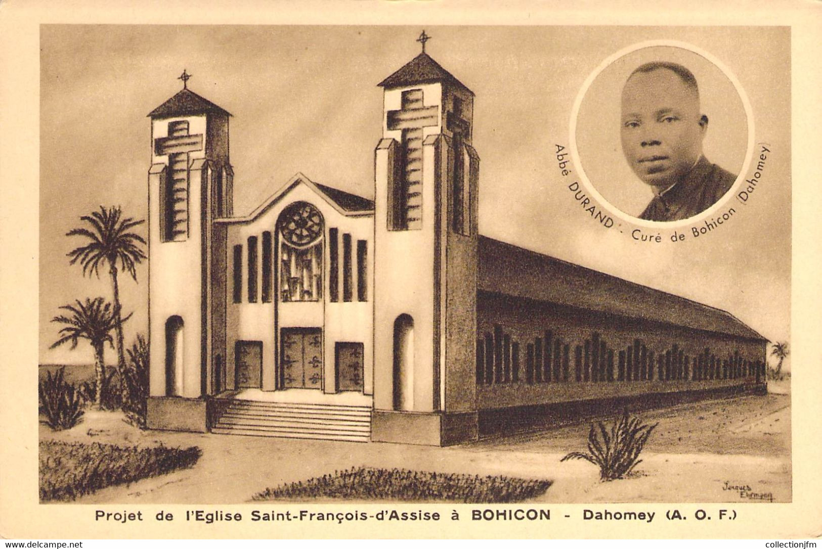 CPA DAHOMEY "Projet De L'Eglise Saint François D'Assise à Bohicon" - Dahomey