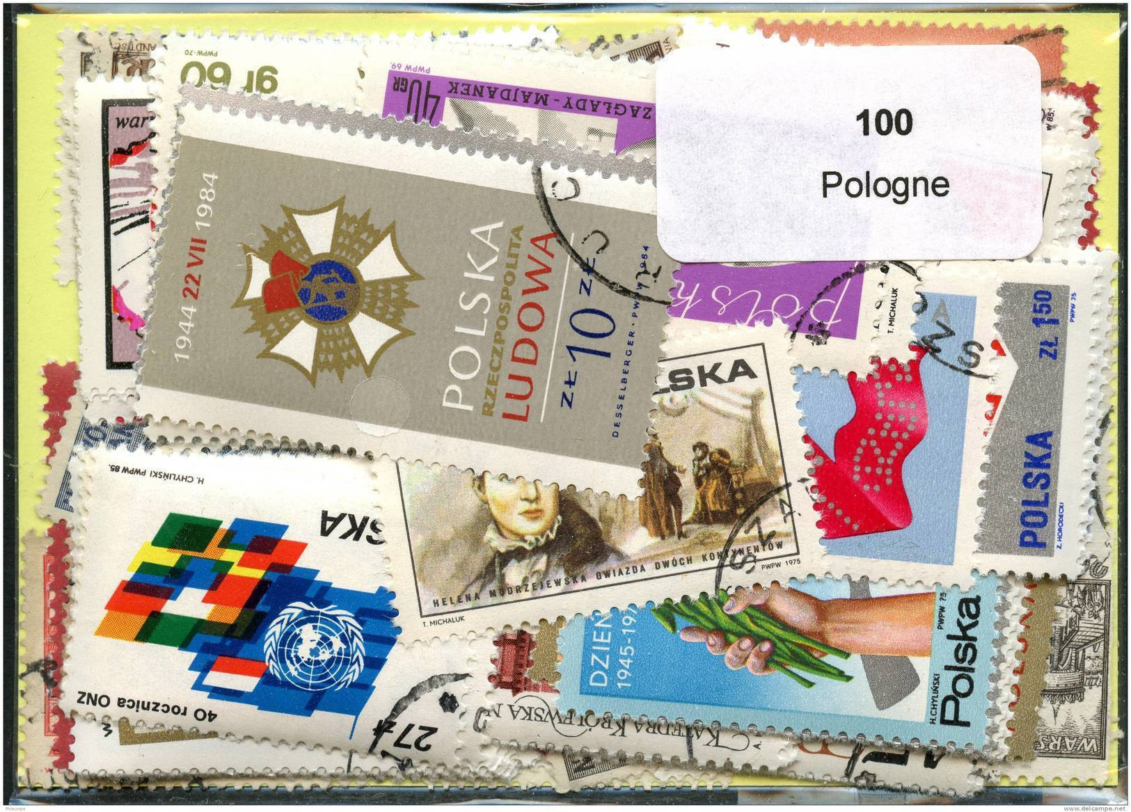 Lot 100 Timbres Pologne - Collections