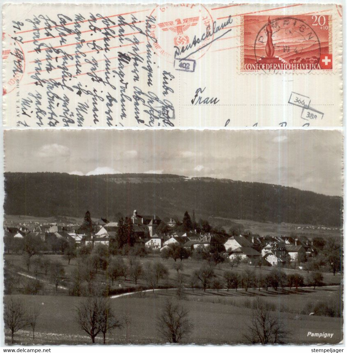 1942 Pampigny Mit OKW Zensur - Pampigny