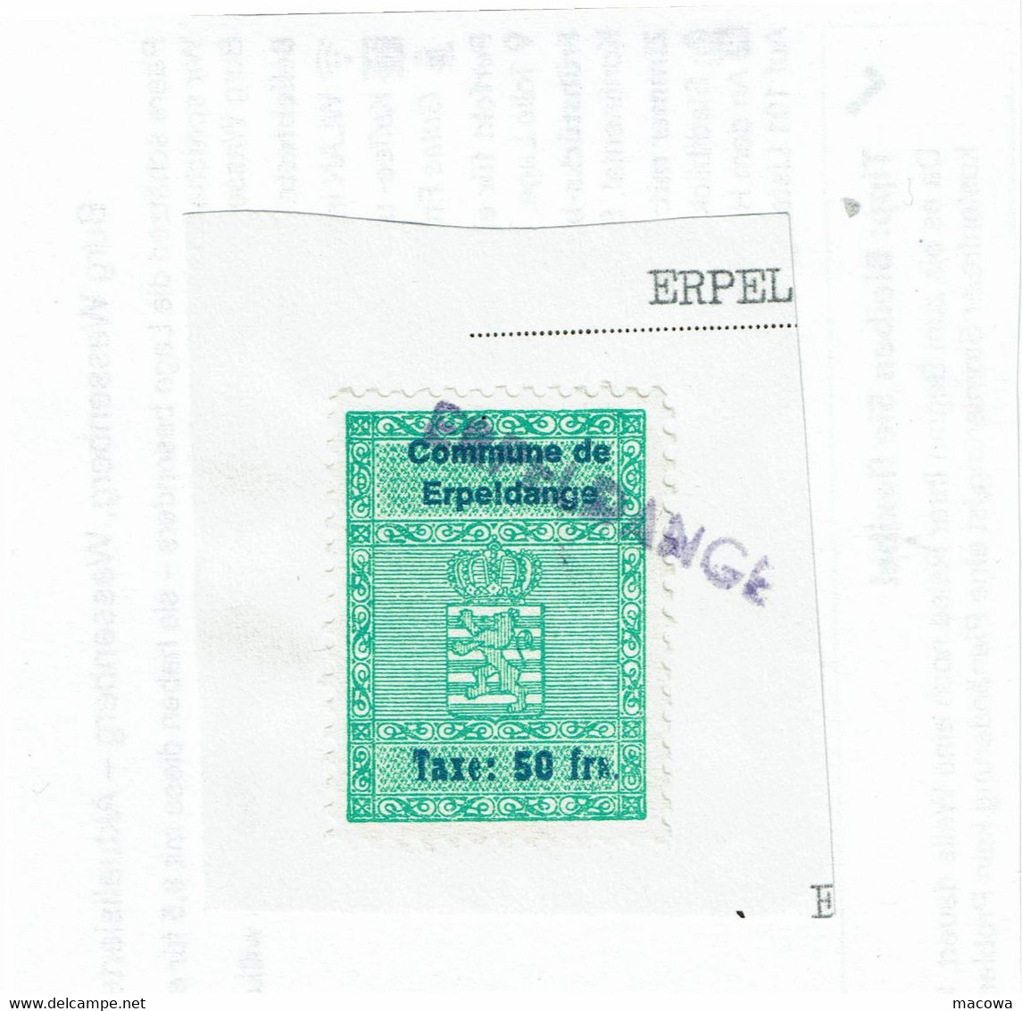 Luxembourg Commune De Erpeldange 50 Fr - Postage Due