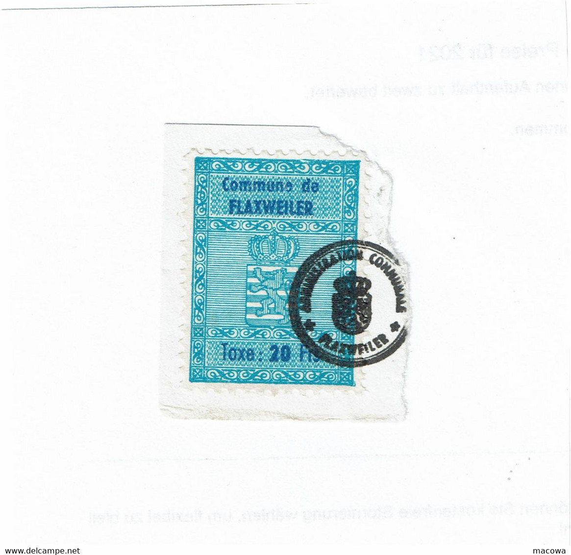 Luxembourg Taxe Commune De Flaxweiler 20 Fr - Postage Due