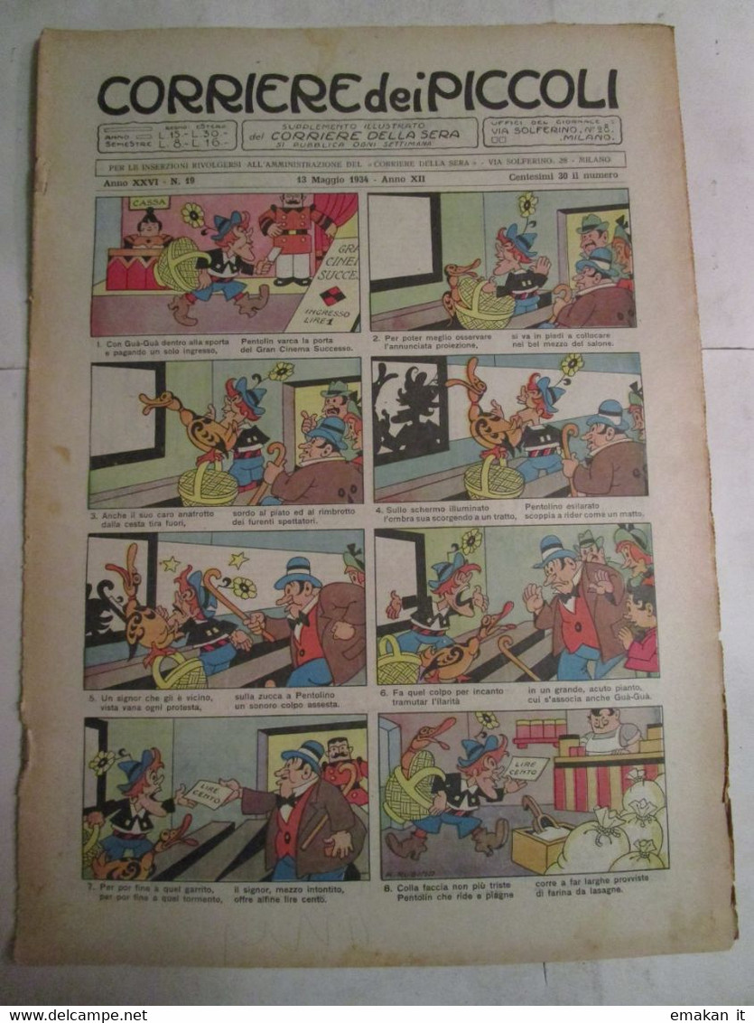 # CORRIERE DEI PICCOLI N 19 - 1934 - VESTITI DELLA RIVOLUZIONE FRANCESE / CIRIO - Corriere Dei Piccoli